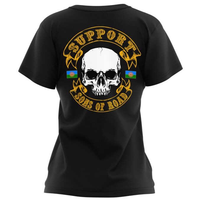 T-Shirt Femme Noir - SUPPORT SONS OF ROAD