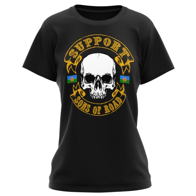 T-Shirt Femme Noir - SUPPORT SONS OF ROAD