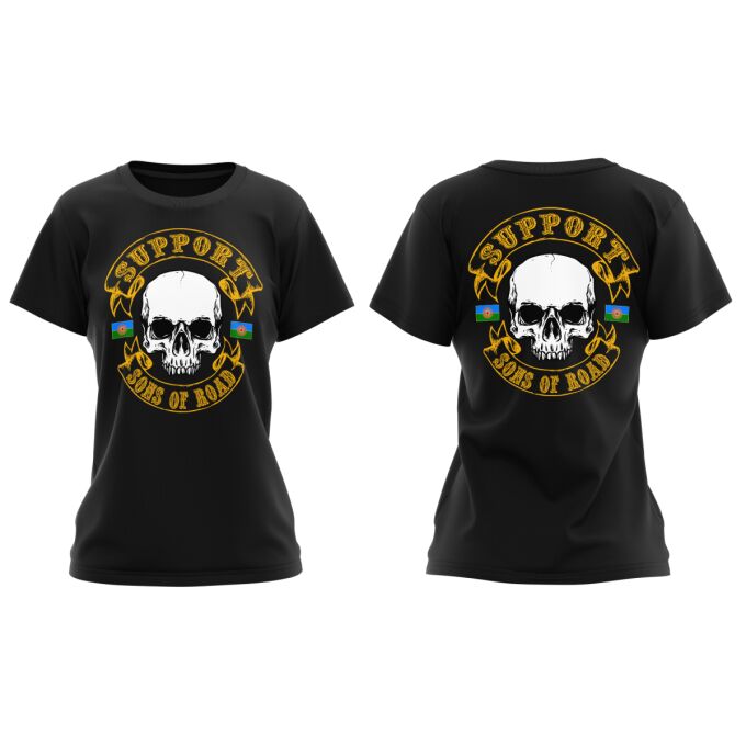 T-Shirt Femme Noir - SUPPORT SONS OF ROAD