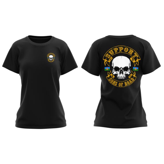 T-Shirt Femme Noir - SUPPORT SONS OF ROAD