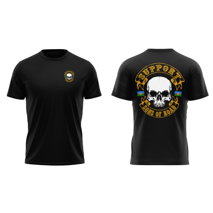 T-Shirt Homme Noir - SUPPORT SONS OF ROAD