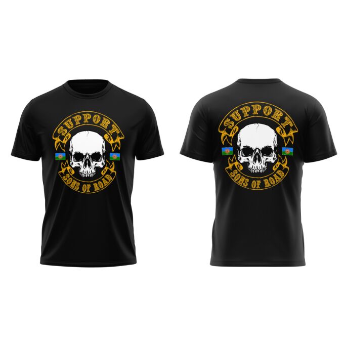 T-Shirt Homme Noir - SUPPORT SONS OF ROAD