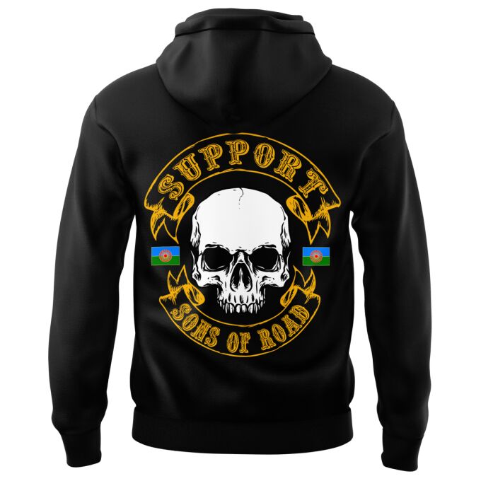 Sweat-shirt à Capuche Noir - SUPPORT SONS OF ROAD