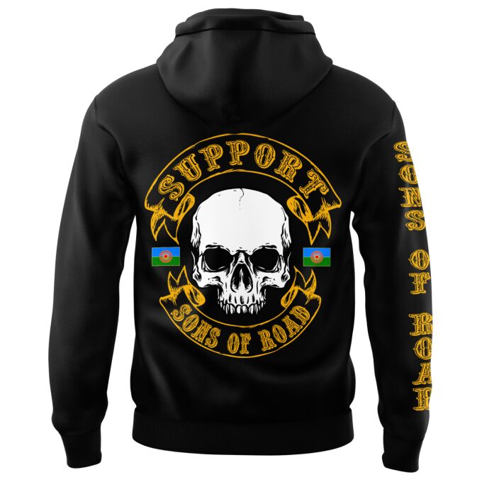 Sweat-shirt à Capuche Noir - SUPPORT SONS OF ROAD