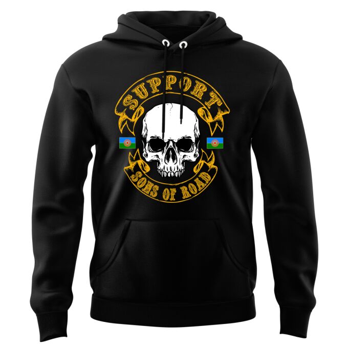 Sweat-shirt à Capuche Noir - SUPPORT SONS OF ROAD