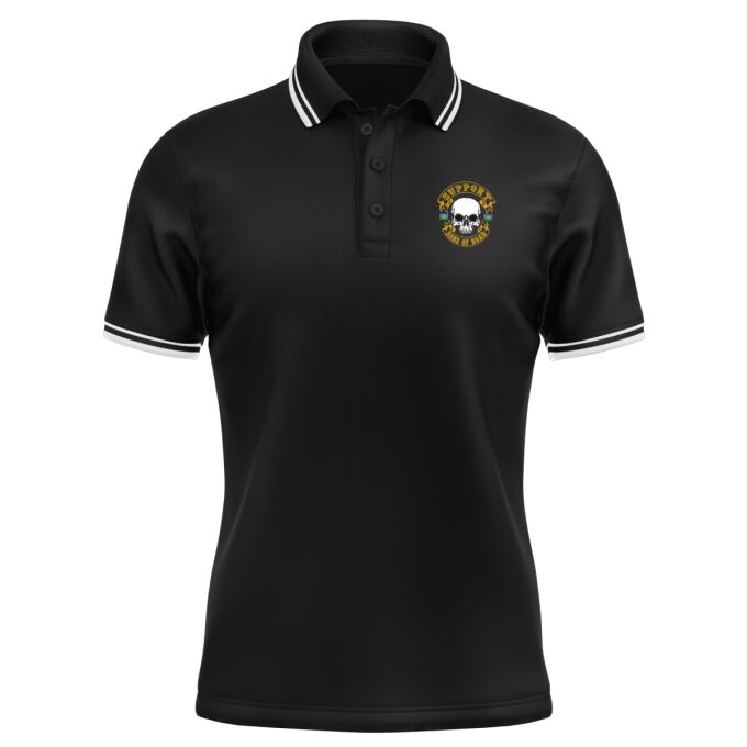 Polo Homme contrasté Noir - SUPPORT SONS OF ROAD