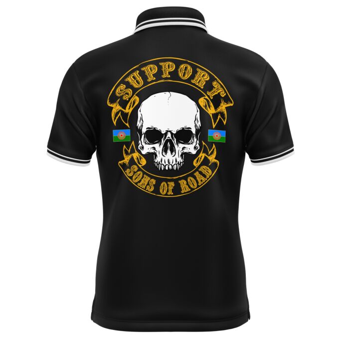 Polo Homme contrasté Noir - SUPPORT SONS OF ROAD