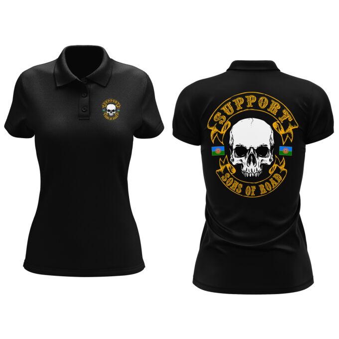 Polo Femme Noir - SUPPORT SONS OF ROAD
