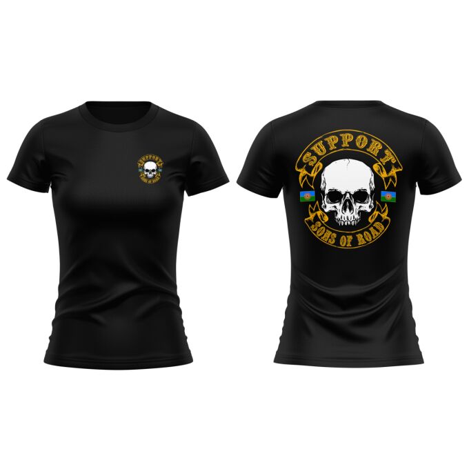 T-Shirt Femme PREMIUM Noir - SUPPORT SONS OF ROAD