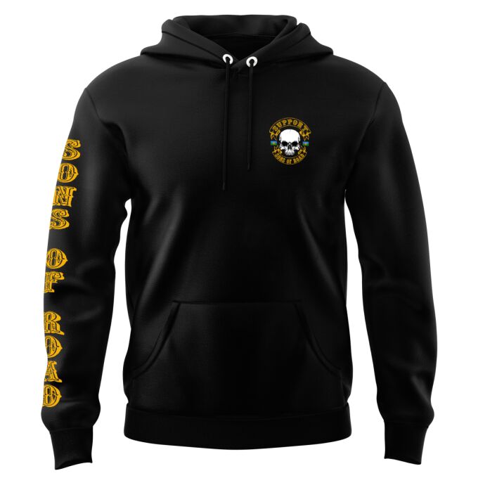 Sweat-shirt à Capuche Noir - SUPPORT SONS OF ROAD