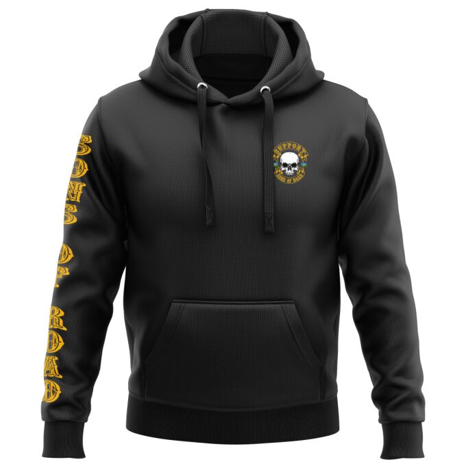 Sweat-Shirt à Capuche DELUXE Noir - SUPPORT SONS OF ROAD