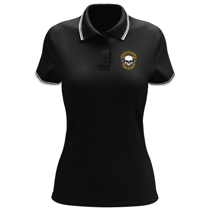 Polo Femme Contrasté Noir - SUPPORT SONS OF ROAD