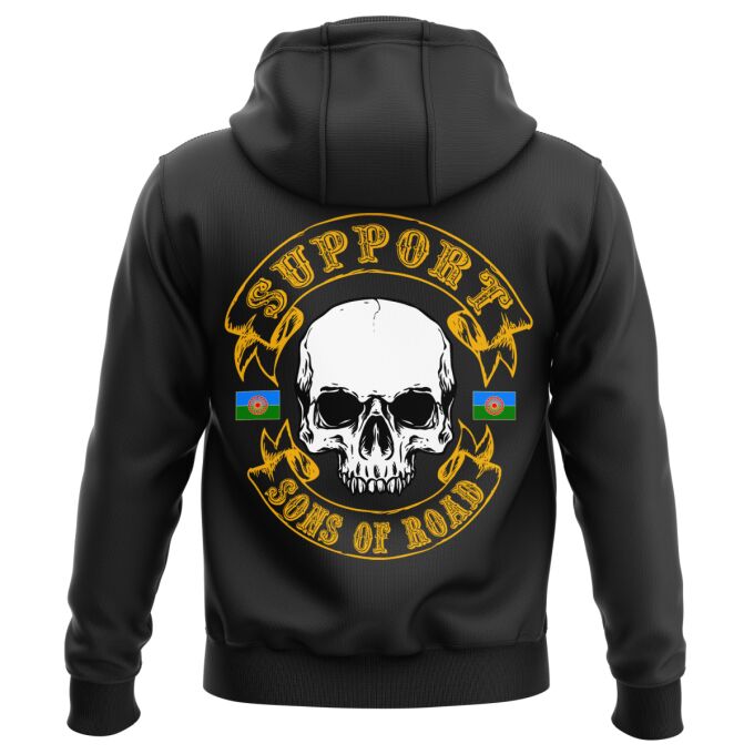 Sweat-Shirt à Capuche DELUXE Noir - SUPPORT SONS OF ROAD