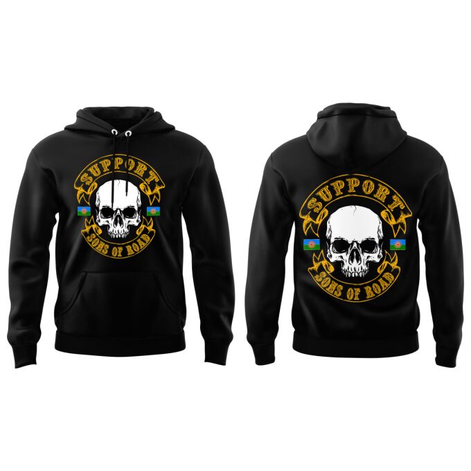 Sweat-shirt à Capuche Noir - SUPPORT SONS OF ROAD
