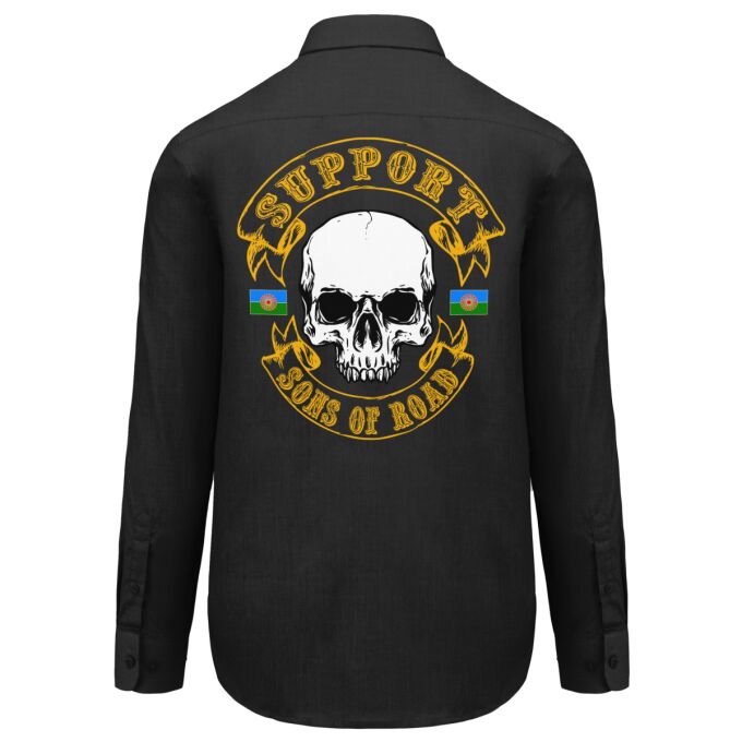 Chemise Homme légère à Manches Longues Noir - SUPPORT SONS OF ROAD