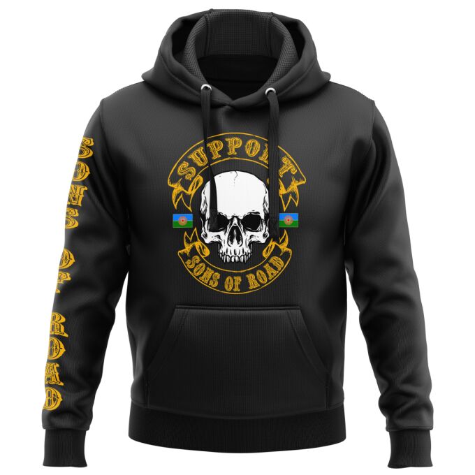 Sweat-Shirt à Capuche DELUXE Noir - SUPPORT SONS OF ROAD