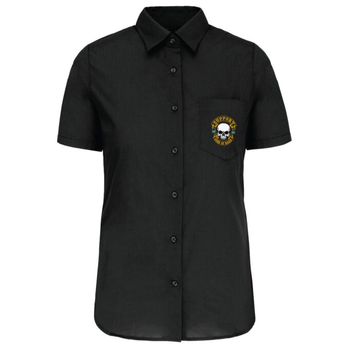 Chemise Femme légère à Manches Courtes Noir - SUPPORT SONS OF ROAD