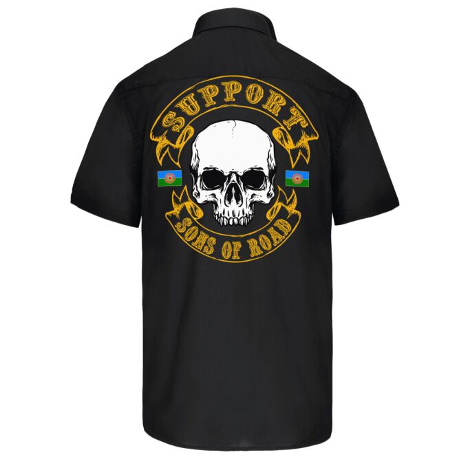 Chemise Homme légère à Manches Courtes Noir - SUPPORT SONS OF ROAD