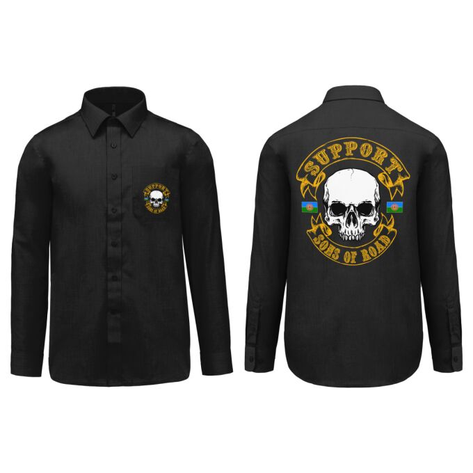 Chemise Homme légère à Manches Longues Noir - SUPPORT SONS OF ROAD