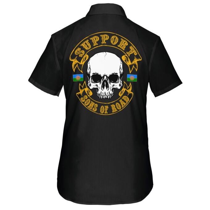 Chemise Femme légère à Manches Courtes Noir - SUPPORT SONS OF ROAD