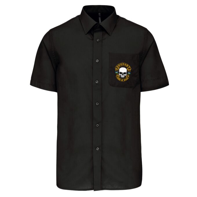 Chemise Homme légère à Manches Courtes Noir - SUPPORT SONS OF ROAD