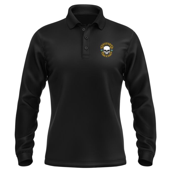 Polo Homme Manches Longues Noir - SUPPORT SONS OF ROAD