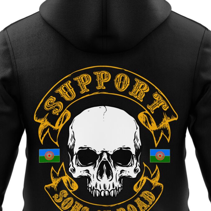 Sweat-Shirt à Capuche Zippé (Veste Gamme DELUXE) Noir - SUPPORT SONS OF ROAD