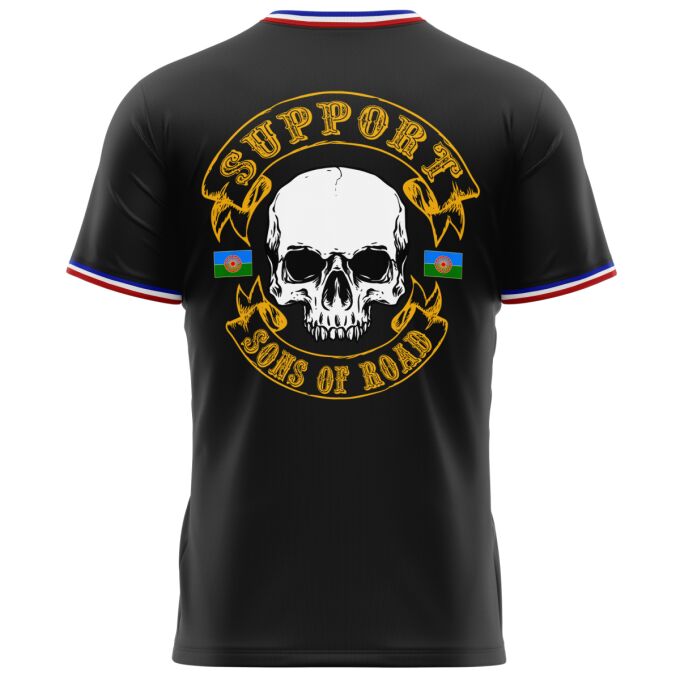 T-Shirt Homme avec Liseré Français Noir - SUPPORT SONS OF ROAD
